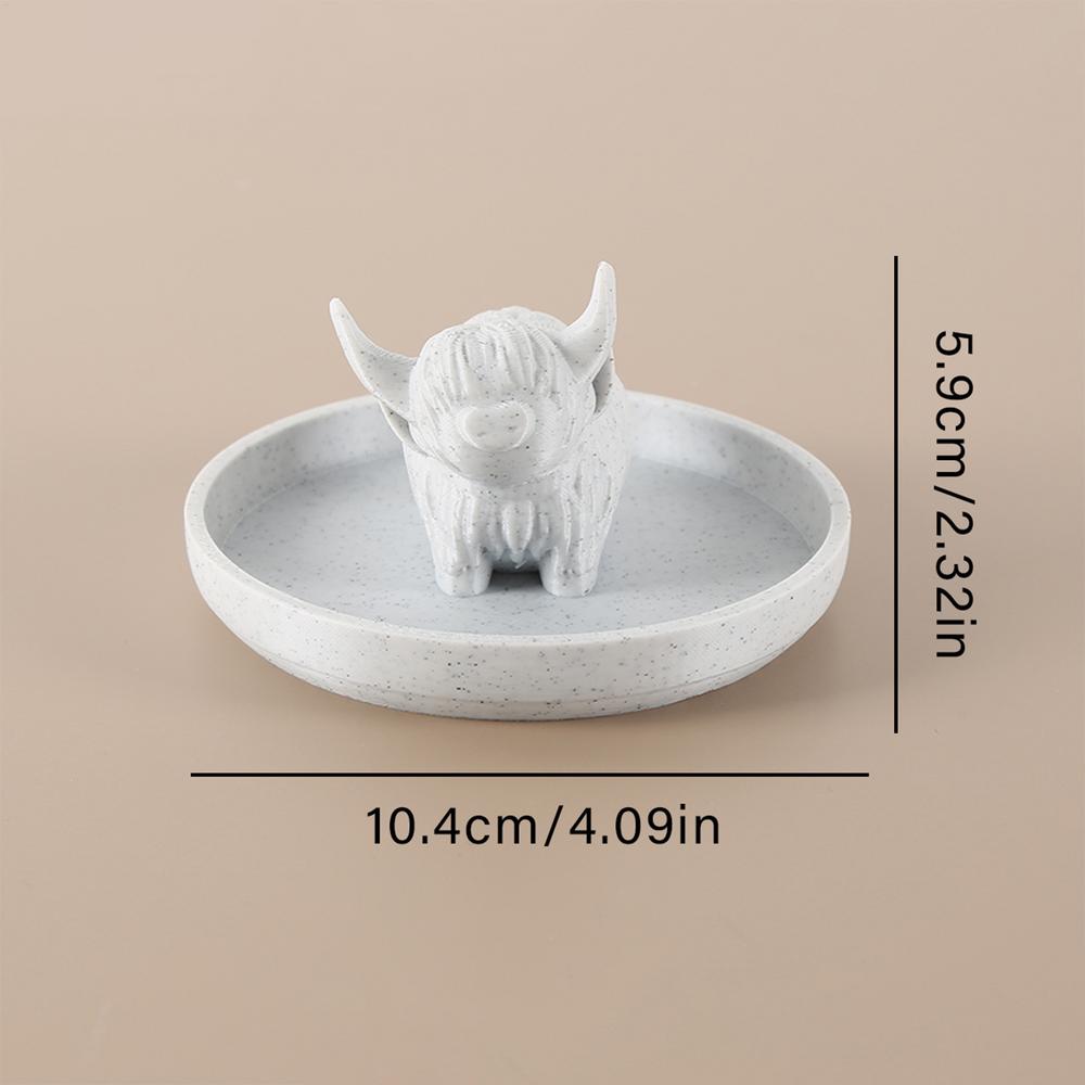 

Cow Ring Holder Cute Farmhouse Bohemian Room Decor Cow Ring Plate Jewelry Organizer Desk Display for Bathroom Office Home Room