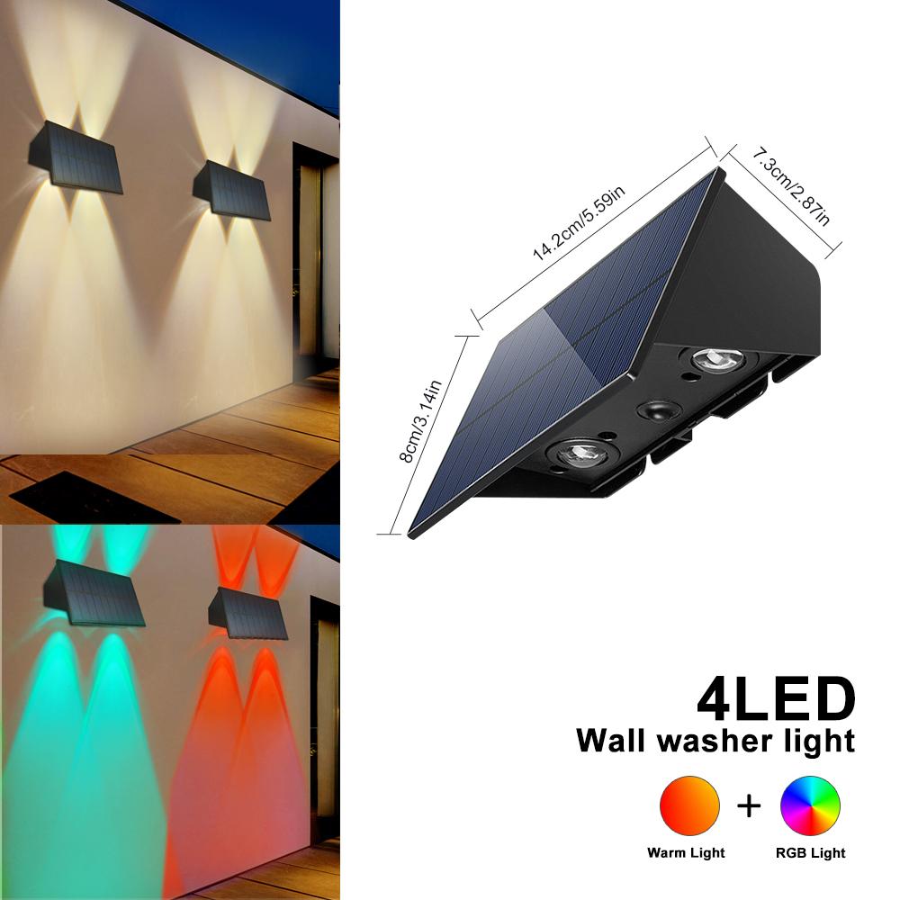 

Уличный настенный светильник на солнечных батареях 4/6 светодиодов IP65 водонепроницаемый светильник для террасы декоративный прожектор теплый свет для заднего двора гаража сада 1Pcs
