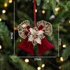 Christmas Tree Hanging Decoration Red Flocked Christmas Bell Xmas Tree Decorative Ornament Xmas New Year Decoration Supplies