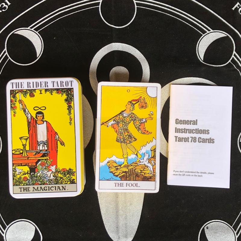 78Pcs Longest Dream Tarot Card Set Divination Tool With Detailed Guidebook Colorful Frame Fortune Telling Cards