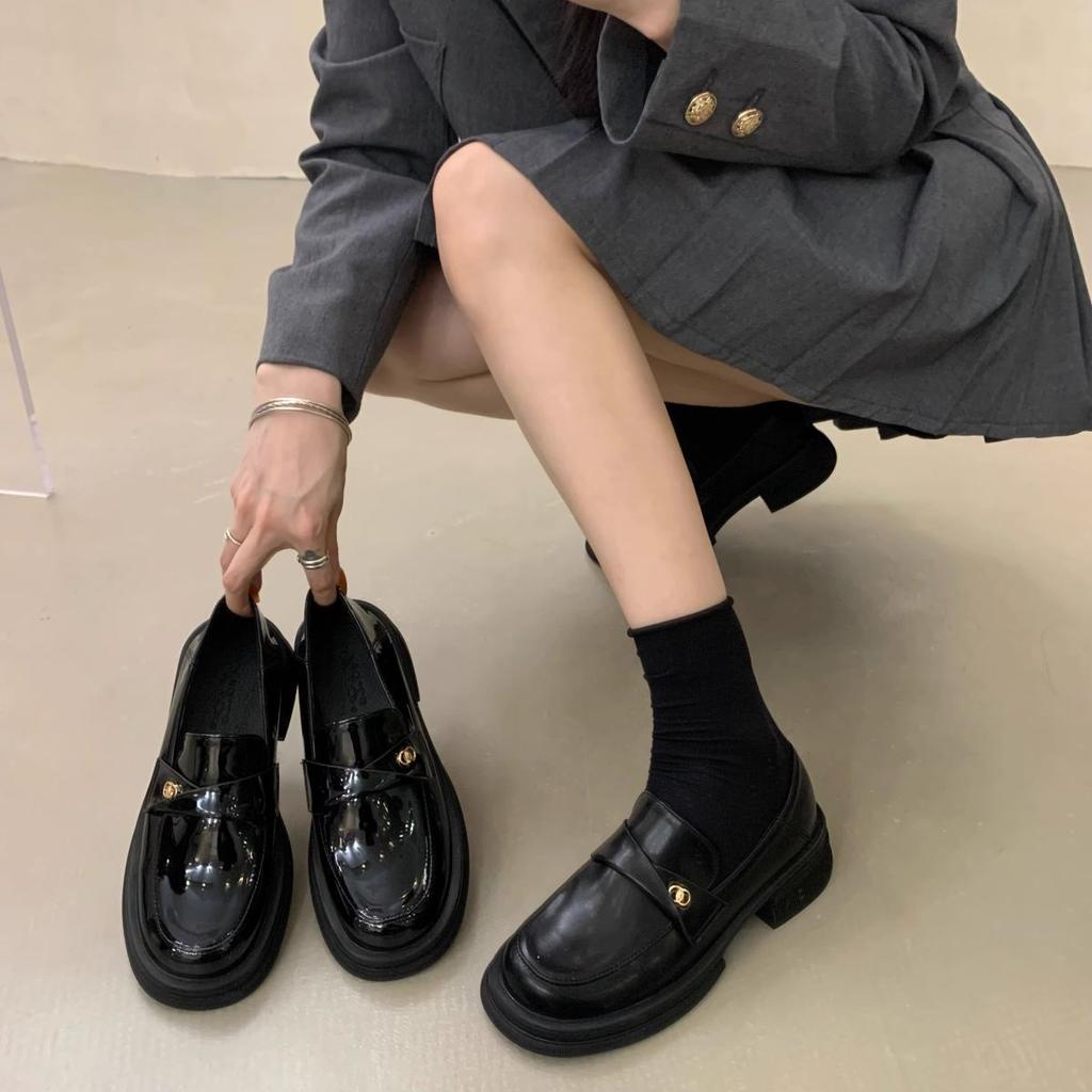 British style small leather shoes women's 2025 new autumn and winter Japanese jk single shoes women's shoes black platform loafers