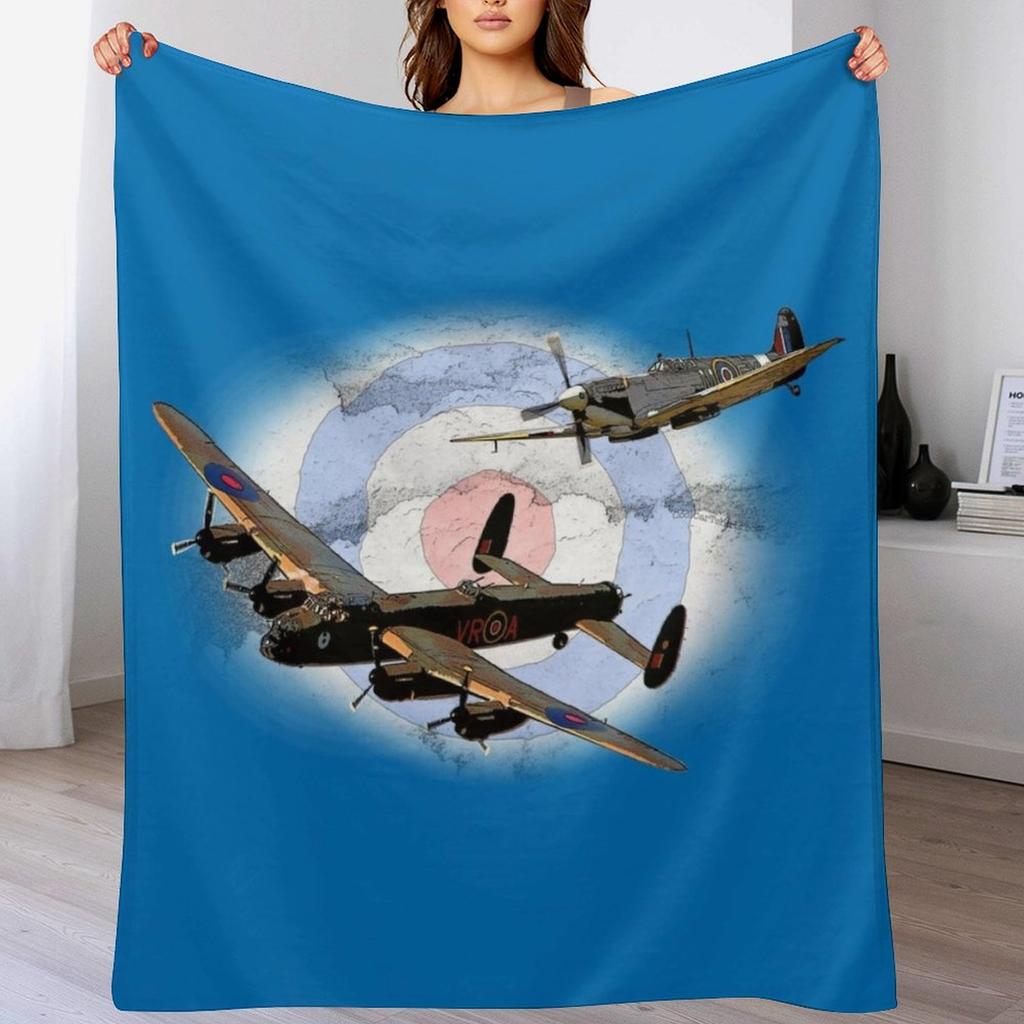 Coperta da Throw Spitfire e Lancaster per Tutte le Stagioni Leggera Morbida per Letto
