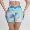 Damen High Waist Tie Dye Yoga Shorts Sportliche Laufshorts Große Größen Freizeit