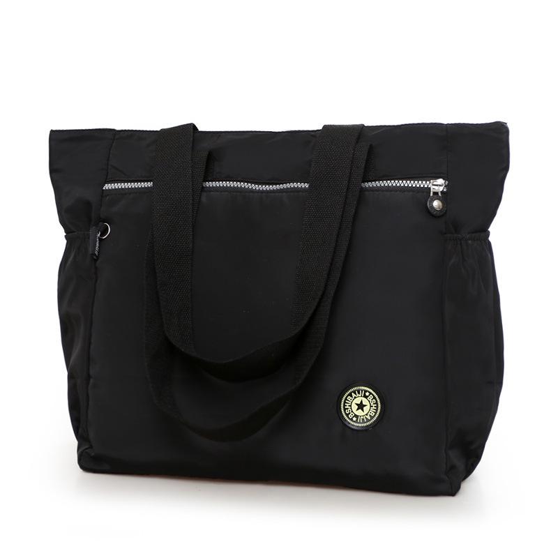 New Women'S Bag Solid Color Tote Bag Commuting Shoulder Bag Leisure Simple Mommy Go Out Bag Large Capacity Nylon Handbag