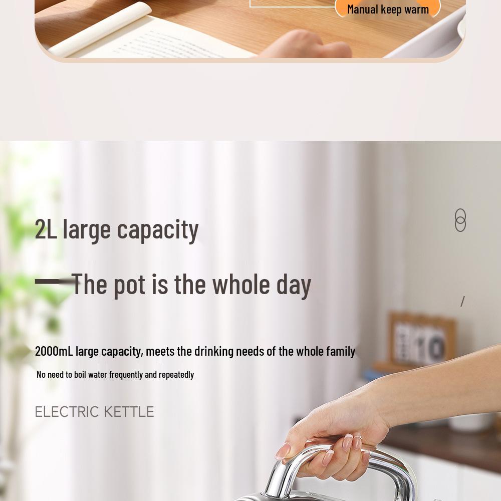 Electric Pure Titanium Kettle, 2L Capacity, for Boiling, Keeping Warm, and Brewing Tea At Home or Office, with Auto Power-Off Feature.