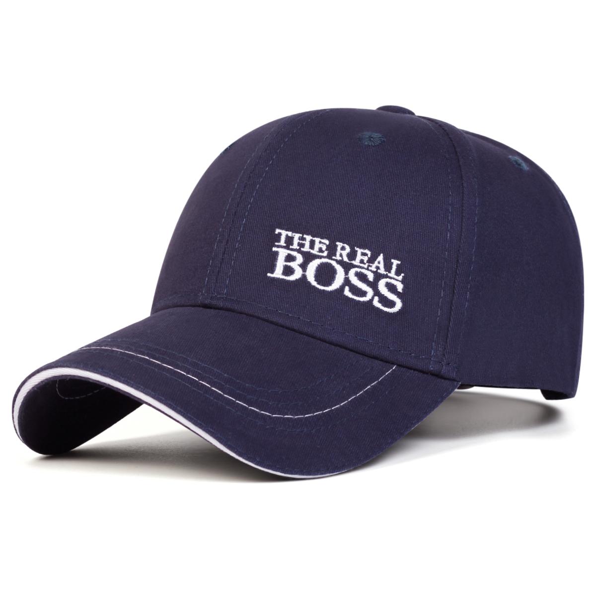 

Letter THE REAL BOSS Embroidered Baseball Cap Unisex Adjustable Outdoor Hat Leisure Sports Travel Hats Sun Caps темно-синього кольору