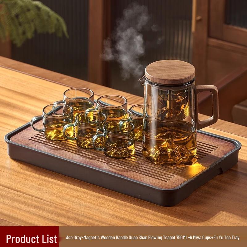 Shangqi Magnetic Infuser Tea Set with Tray & 6 Cups