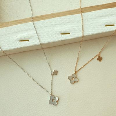 925 Silver Necklace Chain Layered Mother-of-Pearl Lulu Clover