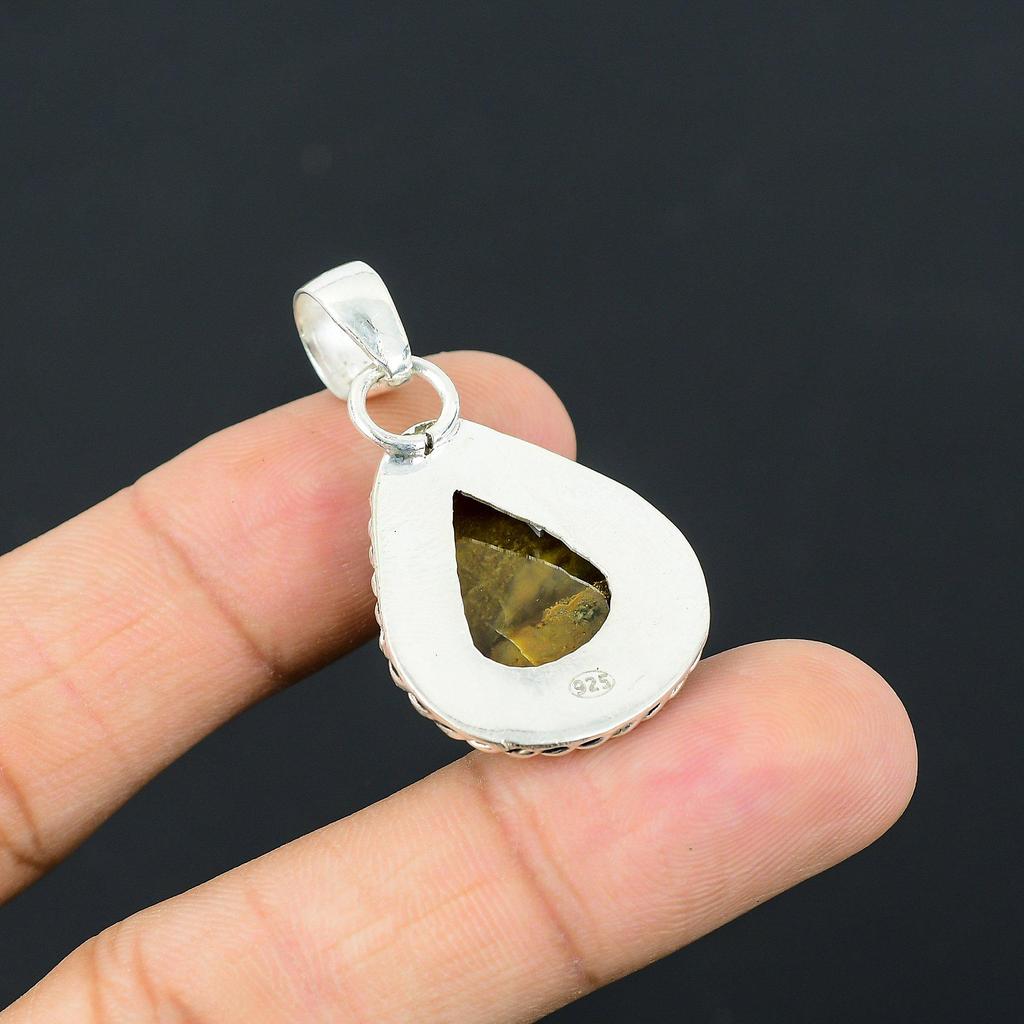 Sisters Day Deal Natural Rhyolite Daughter Handmade Wedding Pendant 925 Silver