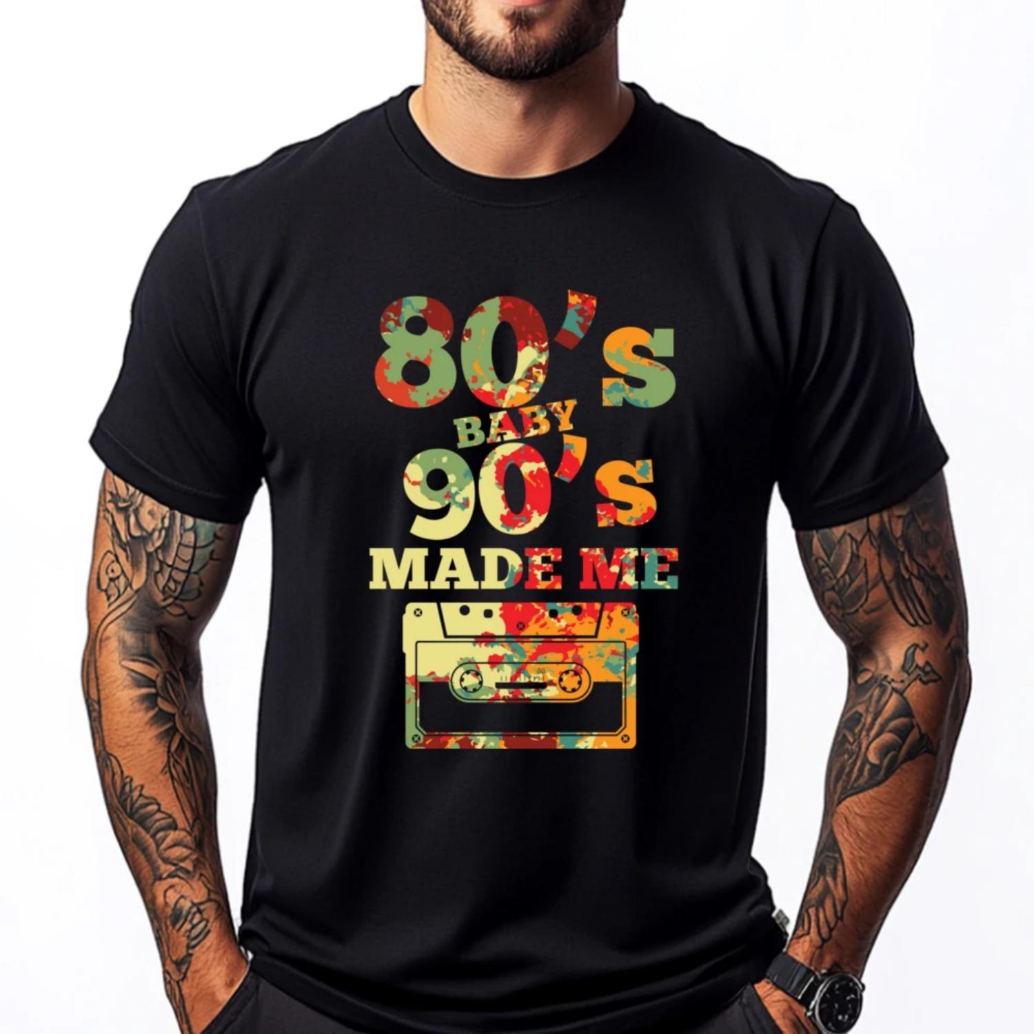 

Oldschool Cassette Tape 80s 90s Cassette Tape Grpahic Tee Cotton Comfort Funny Gifts T-shirt Luxury Clothing S чёрный