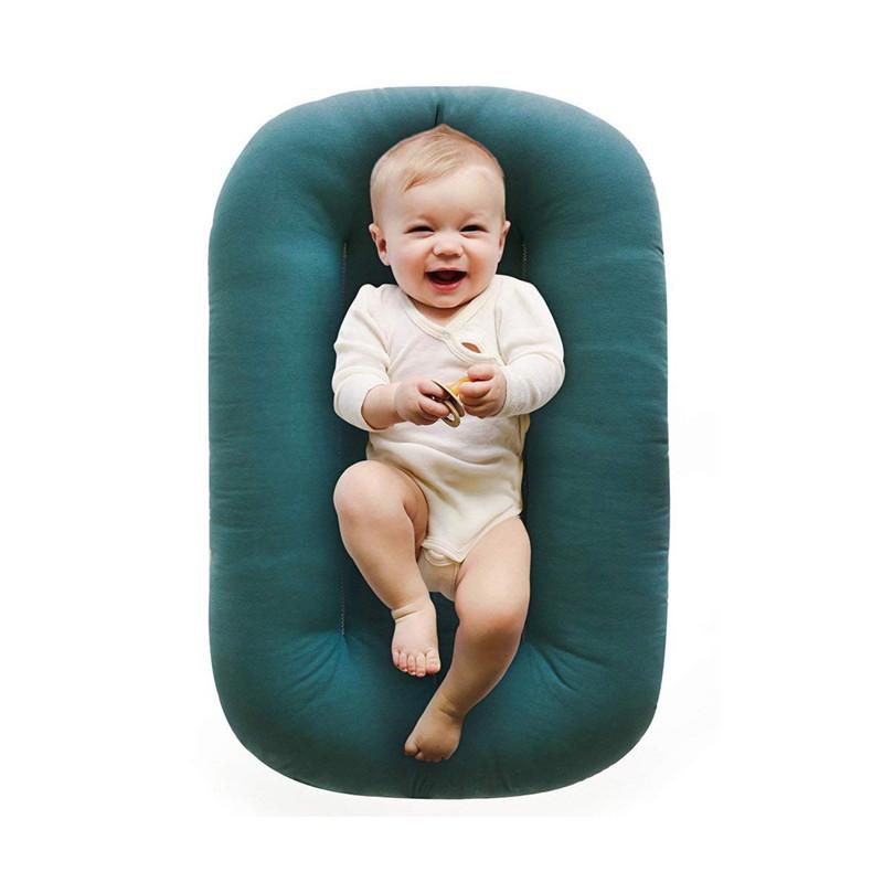 Baby Bassinet Bed Portable Womb Shaped Mattress Removable Washable Cover Infant Sleep Nest Hypoallergenic Microfiber Padding Compact Travel Cot
