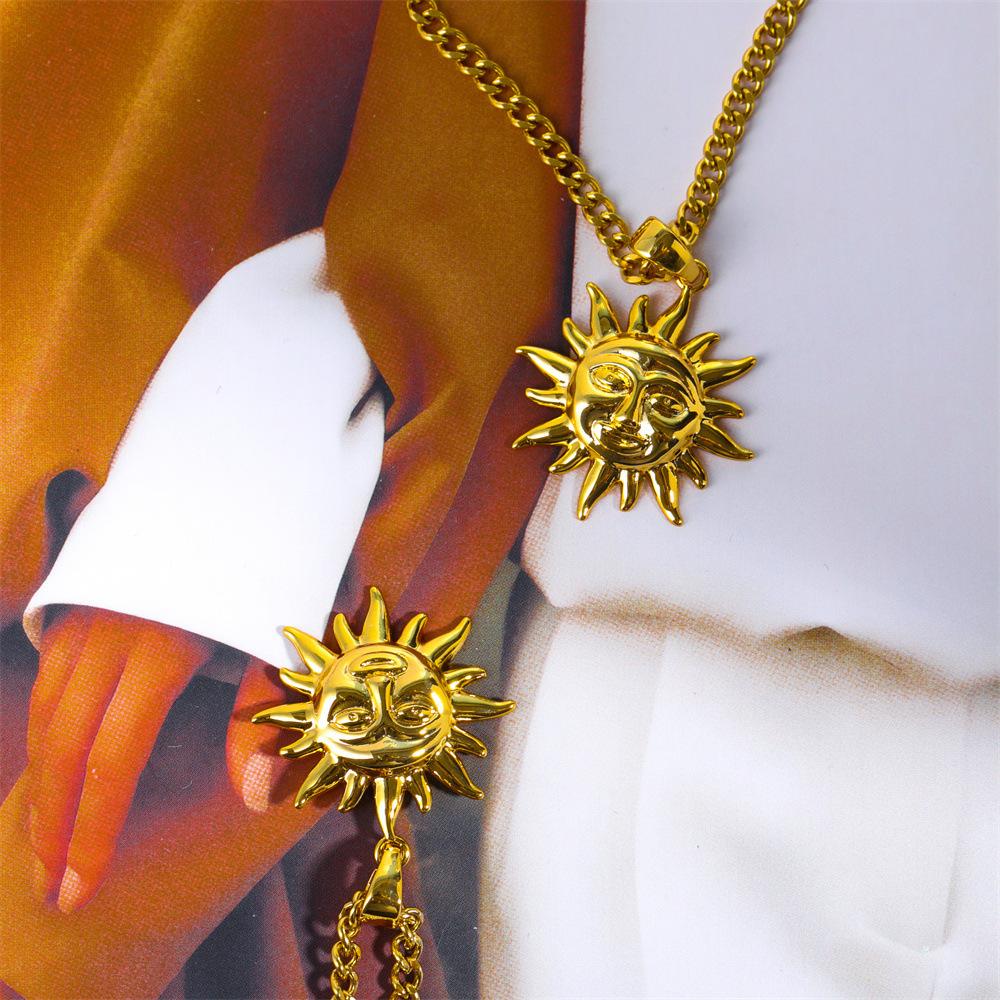 Sun Pendant Necklace Stainless Steel Jewelry Gift