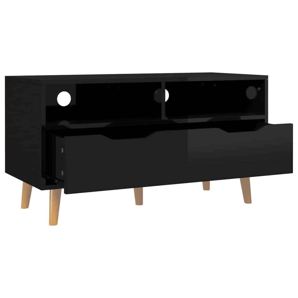 Vidaxl Szafka Tv, Czarna, Wysoki Połysk, 90X40X48,5 Cm