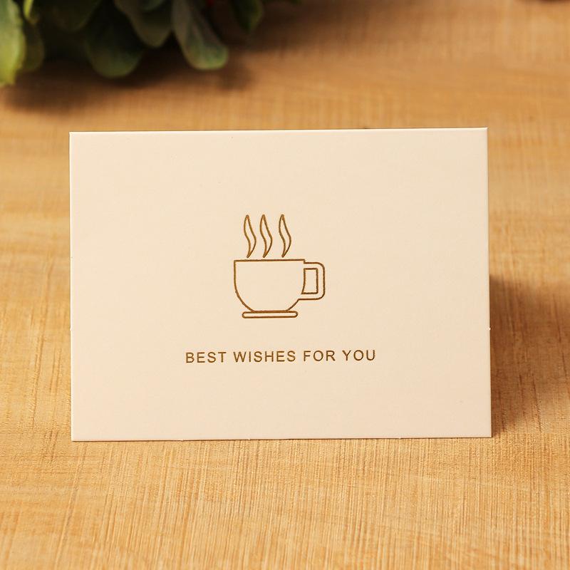 10pcs/pack of High-end Hot Stamping Holiday Greeting Cards with White Envelope, Thank You Card for Fresh Flower Shop