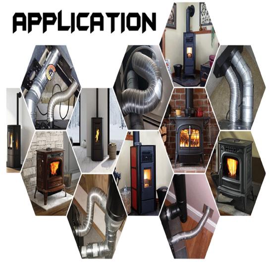 Sada nasávání vzduchu pro peletová kamna Nerezová Odolná proti korozi Jednoduchá instalace Hliníková ohebná odvzdušňovací trubka