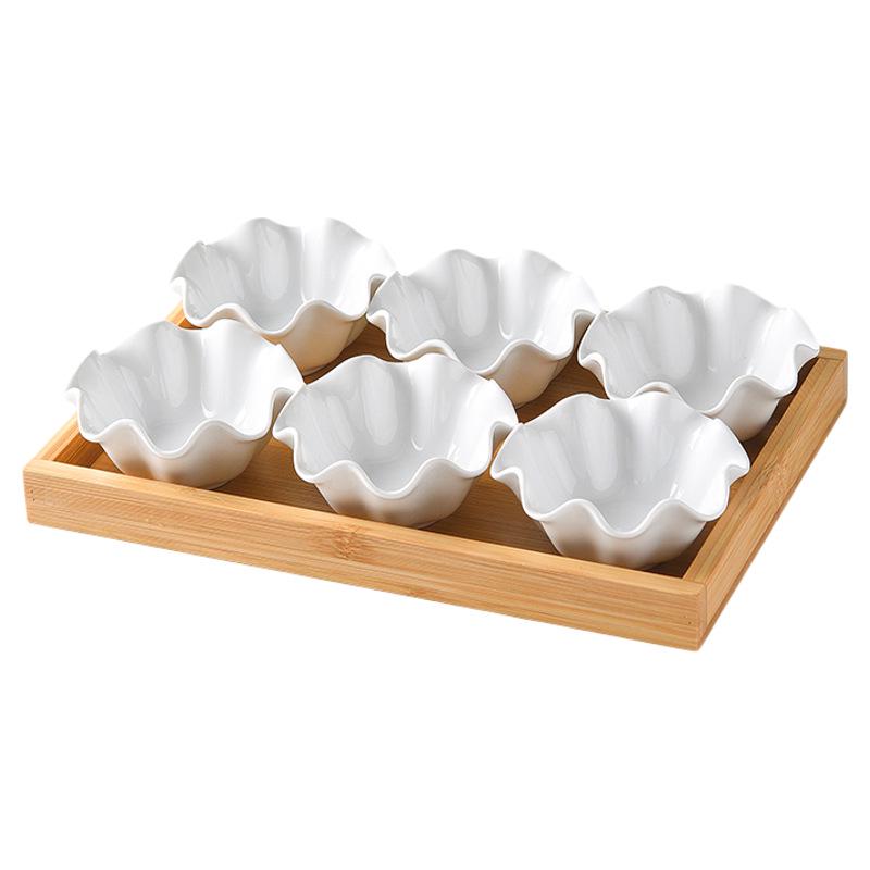 Flower-Shaped Ceramic Snack & Dessert Plate with Compartments for Fruit and Afternoon Tea