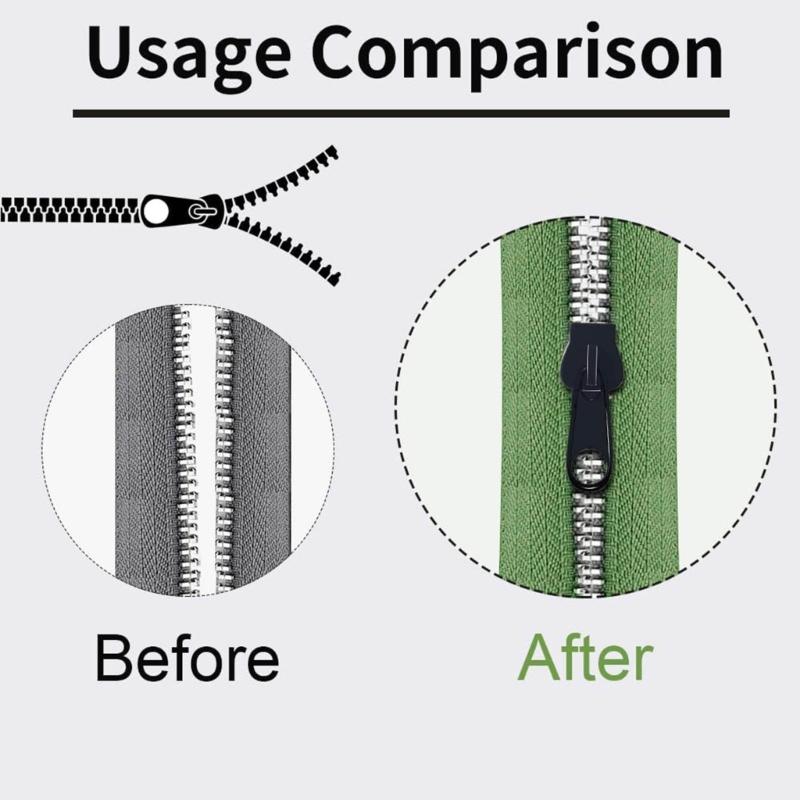 18x Zippers Sliders Zippers Repair Kits Zippers Pullers Replacement Zippers Teeth Zippers for Jackets Suitcases Jeans