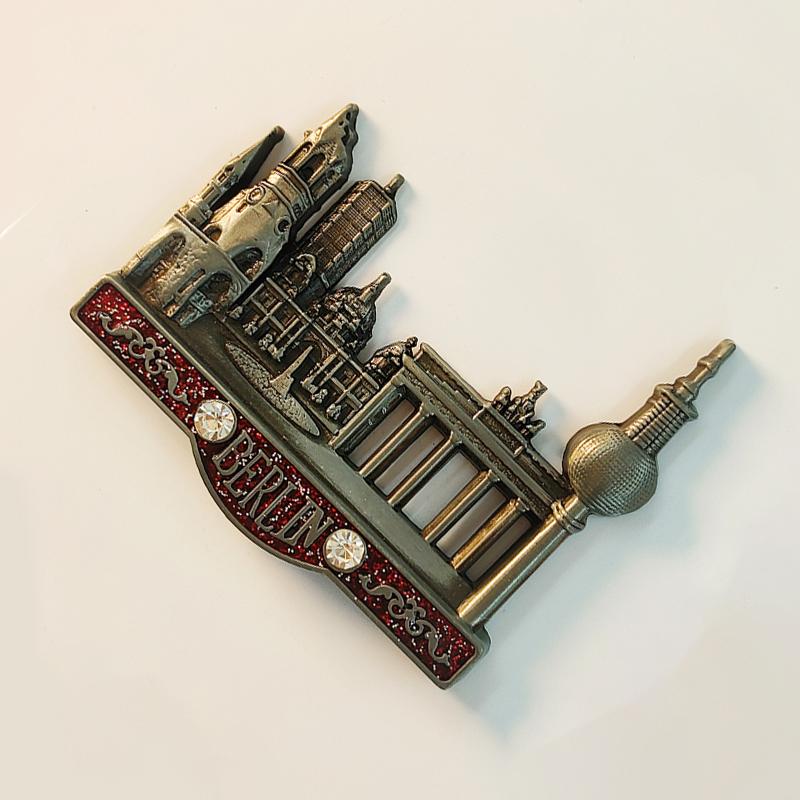 Tyskland Berlin Brandenburger Tor 3D Stereoskopisk Turisme Suvenirer Metalldekorasjon hjem Kjøleskapsmagneter