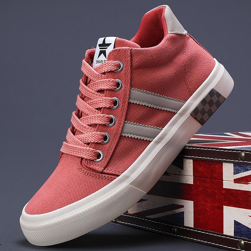 New spring mens shoes Korean style trendy and versatile fashion casual mens canvas shoes lace up comfortable flat shoes