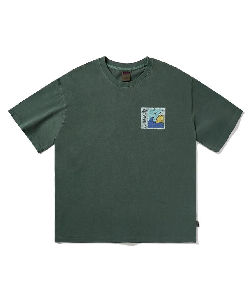 Peullukeu Mountain Adventure Crack Short Sleeve T-Shirt Blue Green Fst736