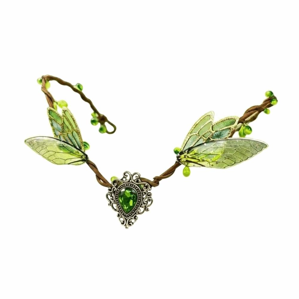 Rhinestone Decorated Fairy Flower Leaf Headbands Elven Princess Tiara Photoshoot Costume