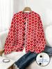 Spring Digital Print Cardigan: Valentine's Day Loose Knit Women's Fashion Top
