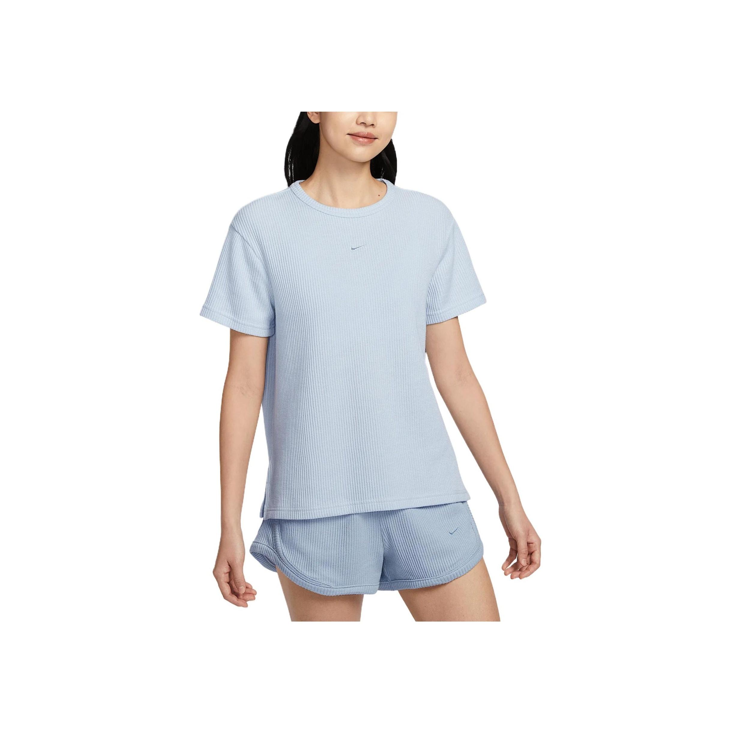 

Nike Спортивная одежда Chill Waffle Удобная Модная Приталенная Универсальная Футболка с коротким рукавом и приспущенным плечом Женские футболки Фиолетовый Синий HJ3839-423 XXL