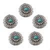 G8DA 5 Pcs Imitation Turquoise Buttons Leather Decorative Buttons Flower Buttons