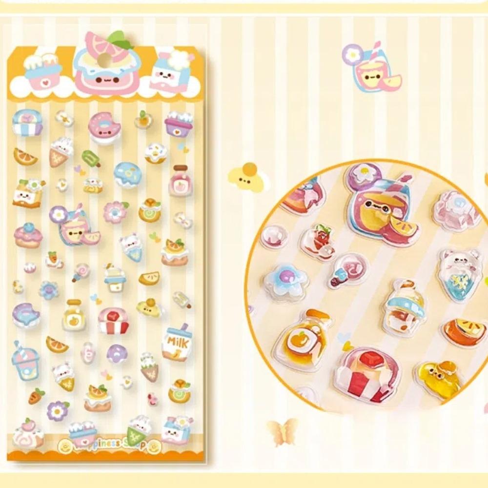 2pcs Creative Stationery Stickers PVC Diary Decoration New 3D Stickers  Students Gifts