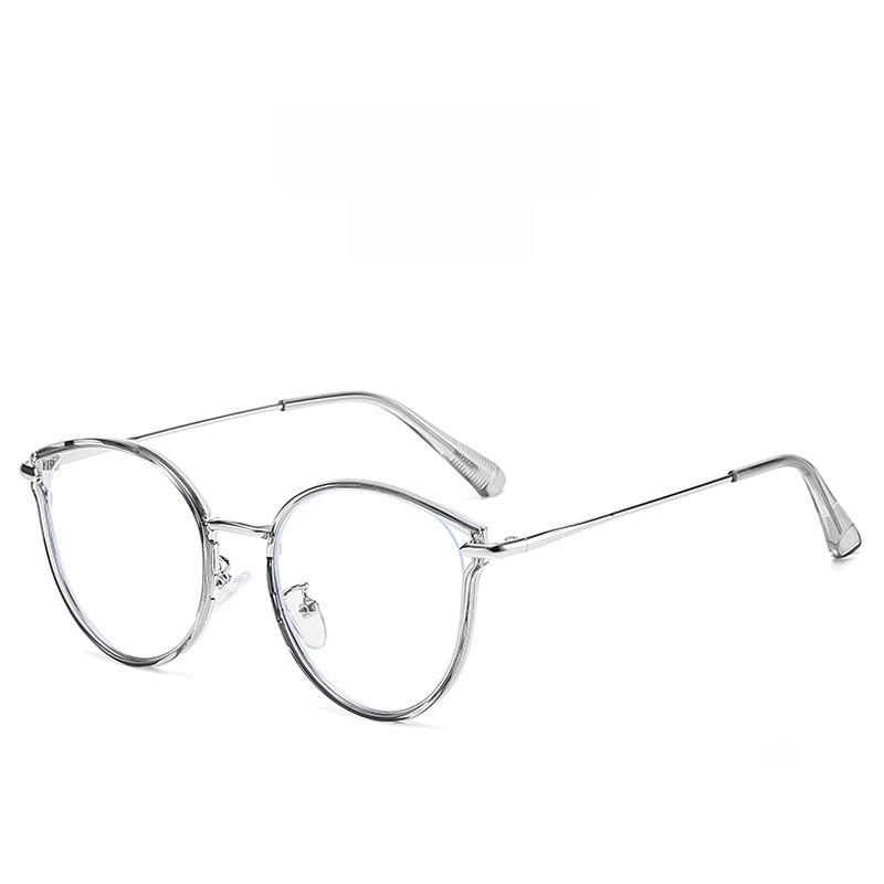 

Cat Eye Frame Blue Light Glasses With Resin Lenses For Fashionable Women ClearSilver