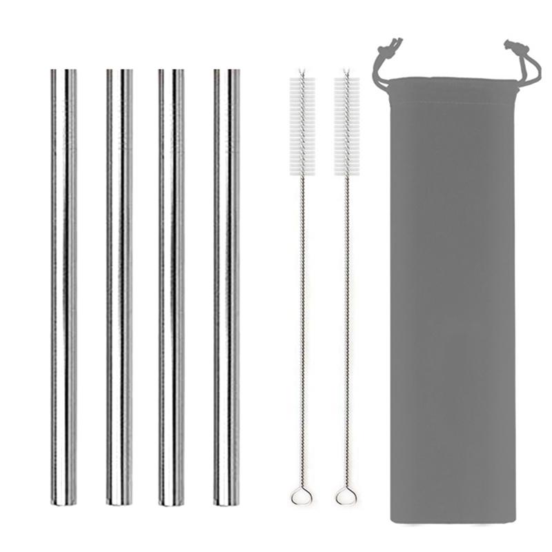 12mm Metal Boba Straws Reusable Bubble Tea Straws Reusable Jumbo Smoothie Straws 304 Stainless Steel Cocktail Drinking Straws