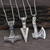 Evil Eye Repellent Jewelry 3Pcs Viking Necklace Hammer Spearhead Ax