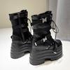 Fashion 13.5CM,17CM Women Punk Boots Autumn Platform Outdoor Leather Sneakers Chunky Motorcycle Boots Nightclub Party Cosplay Shoes