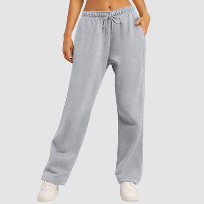 Damen Hose Sport Jogging Fleece Gefüttert Jogginghose Gerade Bein Hose Bottom Joggers Workout Jogginghose Bottom Basic Pants