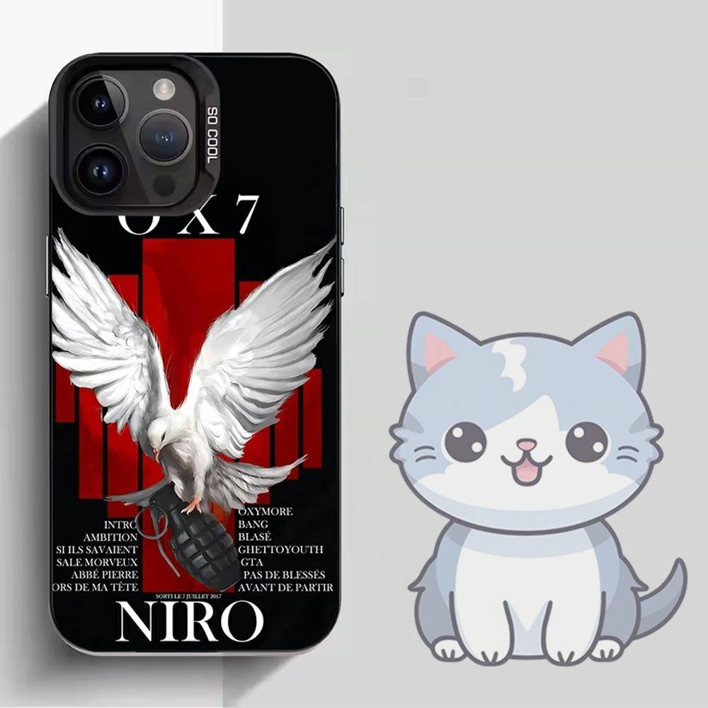 

N-NIRO O-OX7 Phone Case For iPhone 17,16,15,14,13,12,11,Mini,Pro,MAX,plus,Black Matte Shockproof Cover iPhone11PRO