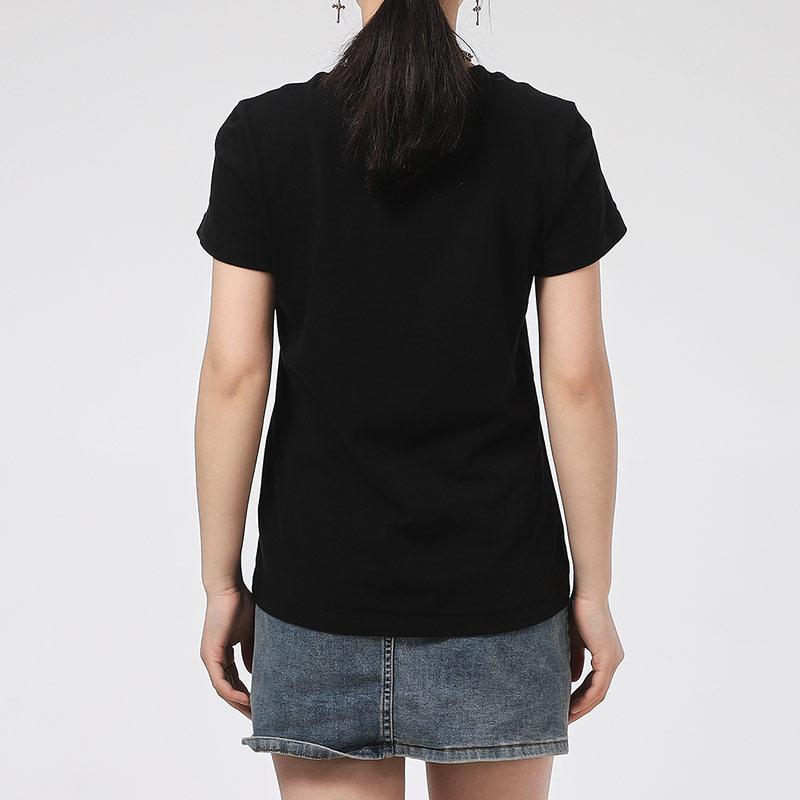 Puma Logo Print Sports Training Crew Neck T-Shirt Women Tops Black 532281-01