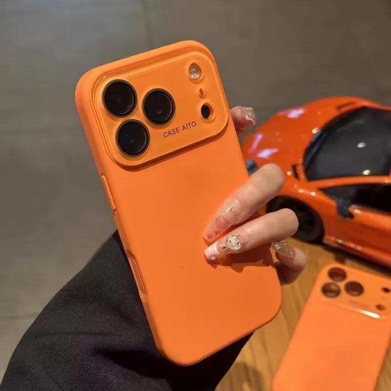 Large Window Liquid Silicone Original Soft Phone Case For iPhone 17 Air 17 16 15 14 13 12 Pro Max Funda Instantly Turn Series
