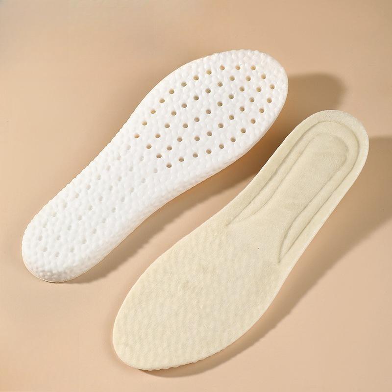 3pair Fleece Thickened Warm Sports Insole Antibacterial Deodorant Comfortable Breathable Sweat Absorption Shoe Pad Walking Pad