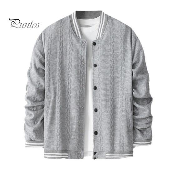 

Мужская бейсбольная куртка пэчворк цвета пшеницы жаккардовая текстура однобортный дизайн повседневное пальто с карманами осень зима верхняя одежда XXXL серый