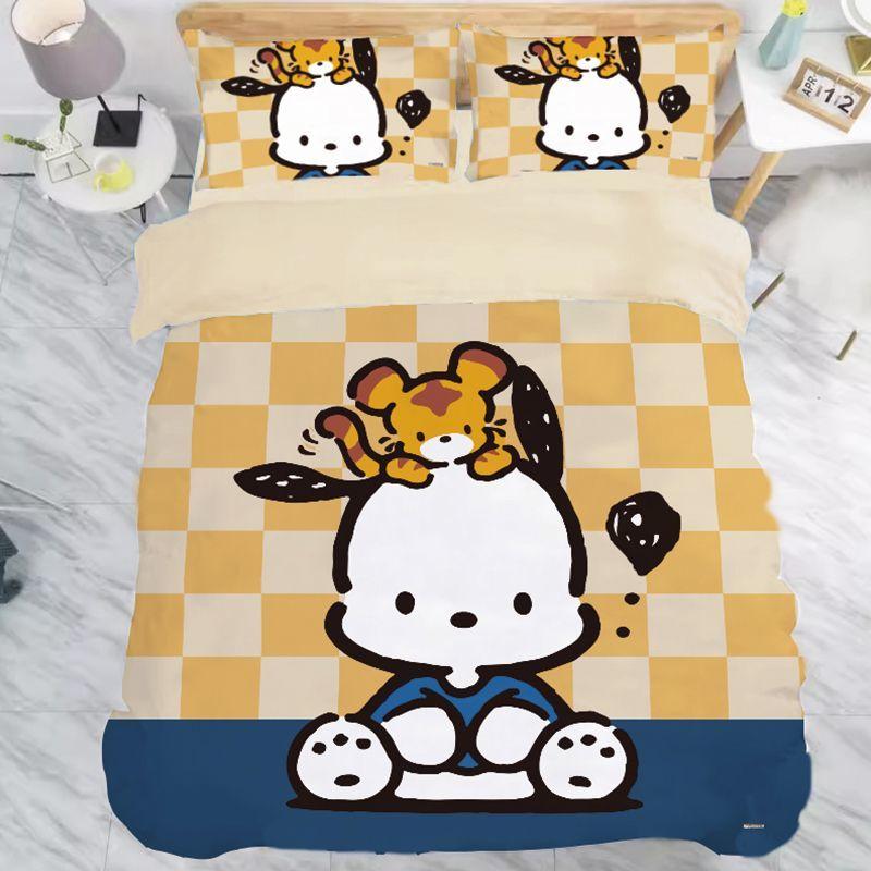 Pochacco Colorful Bedding Sets 3D Print Comforter Cover Bed Cover Duvet Cover Pillow Case 2-3 Pieces Sets Kids Adult Size
