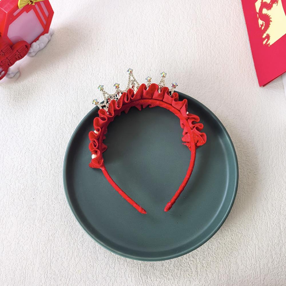 Tassel Chinese New Year Headband Red Hanfu Hairband All-match Crown Headwear  Children
