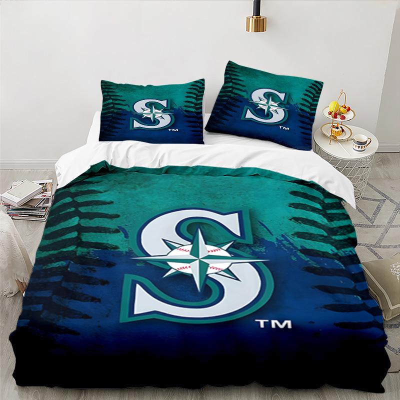 Seattle Logo Bedding Set 3pcs, High Quality Bedding Set Including 1pc Duvet Cover And 2pcs Pillowcases for Bedroom, Dormitory Gift