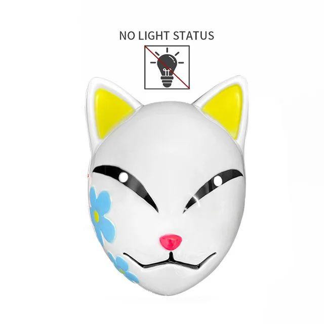Halloween Cat Face Mask Halloween Glow LED Masks Anime Cosplay Masks Halloween Christmas Party Lighting Cat Masks