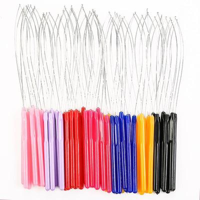 Plastic Handle Steel Wire Crochet Hook for Hair Extensions and Beading - Stainless Steel DIY Tool