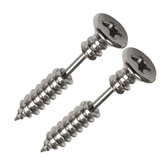 1 Pair Punk Gothic Unisex Stainless Steel Screw Stud Earrings Jewelry