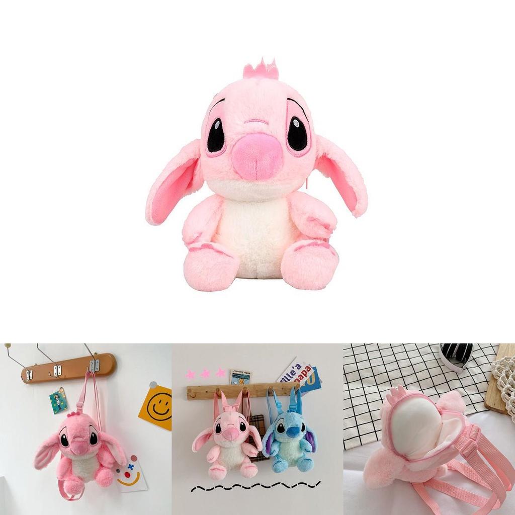 Sac à dos en peluche mignon Stitch et Ange Sac d'école Maternelle Crèche Garçons Filles