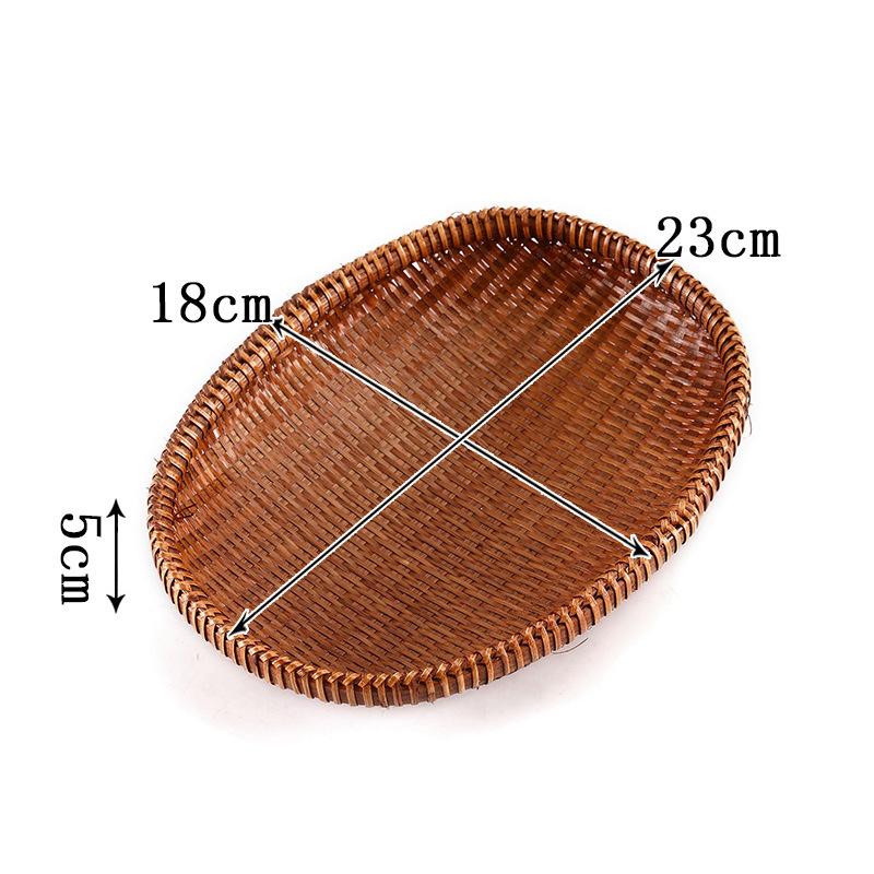 Handmade bamboo Japanese fruit plate bread snack basket plaque large lacquer refreshment plate creative storage basket bamboo products