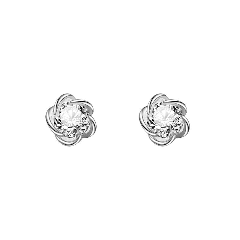 Small Fresh Flower Stud Earrings Simple Femininity Earrings Romantic Fairy Twisted Flower Earrings