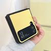 Suitable for Samsung ZFlip5 Folding Screen Protective Case, Lychee Pattern Solid Color Sticker Zflip3/4 Mobile Phone Case