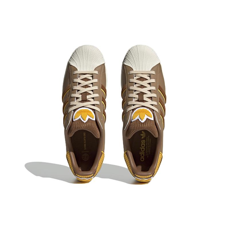 adidas Superstar Shoes 'Brown White Yellow' Sneakers IG3003